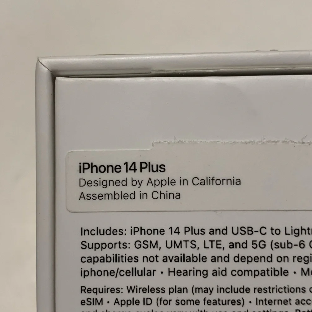 iPhone 14 Plus Blue 128gb Empty Box